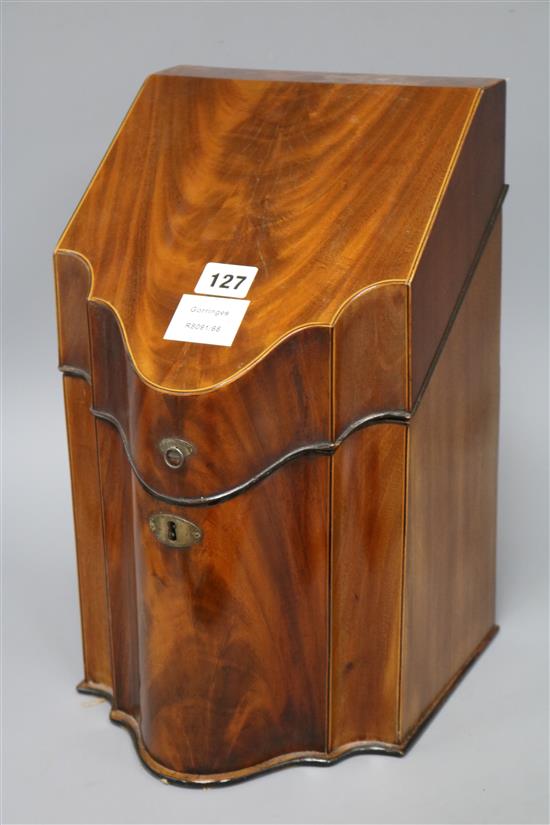 A George III mahogany knife box height 36.5cm